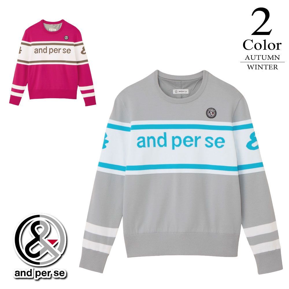 【セール/30％OFF】アンパスィ ゴルフウェア ウィンドシャッター防風ニットスニードジャック aff2335a8 【M/L寸：レディース】アンパシー and per se ゴルフウエア セーター レディース【秋冬】