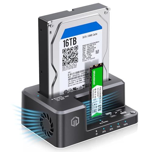 GRAUGEAR M.2 NVMe & SATA HDD/SSD ドッキングステーション USB-C 10Gbps 高速データ転送 双方向 オフラインクローン 2.5/3.5インチ デュアルベイ 冷却ファン搭載 日本語取扱説明書付mt 9f30e041