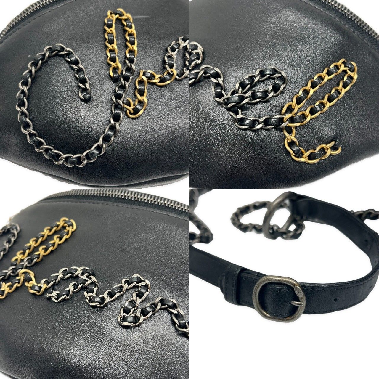 CHANEL シャネル ウエストバッグ ボディバック チェーン SIGNE ロゴ