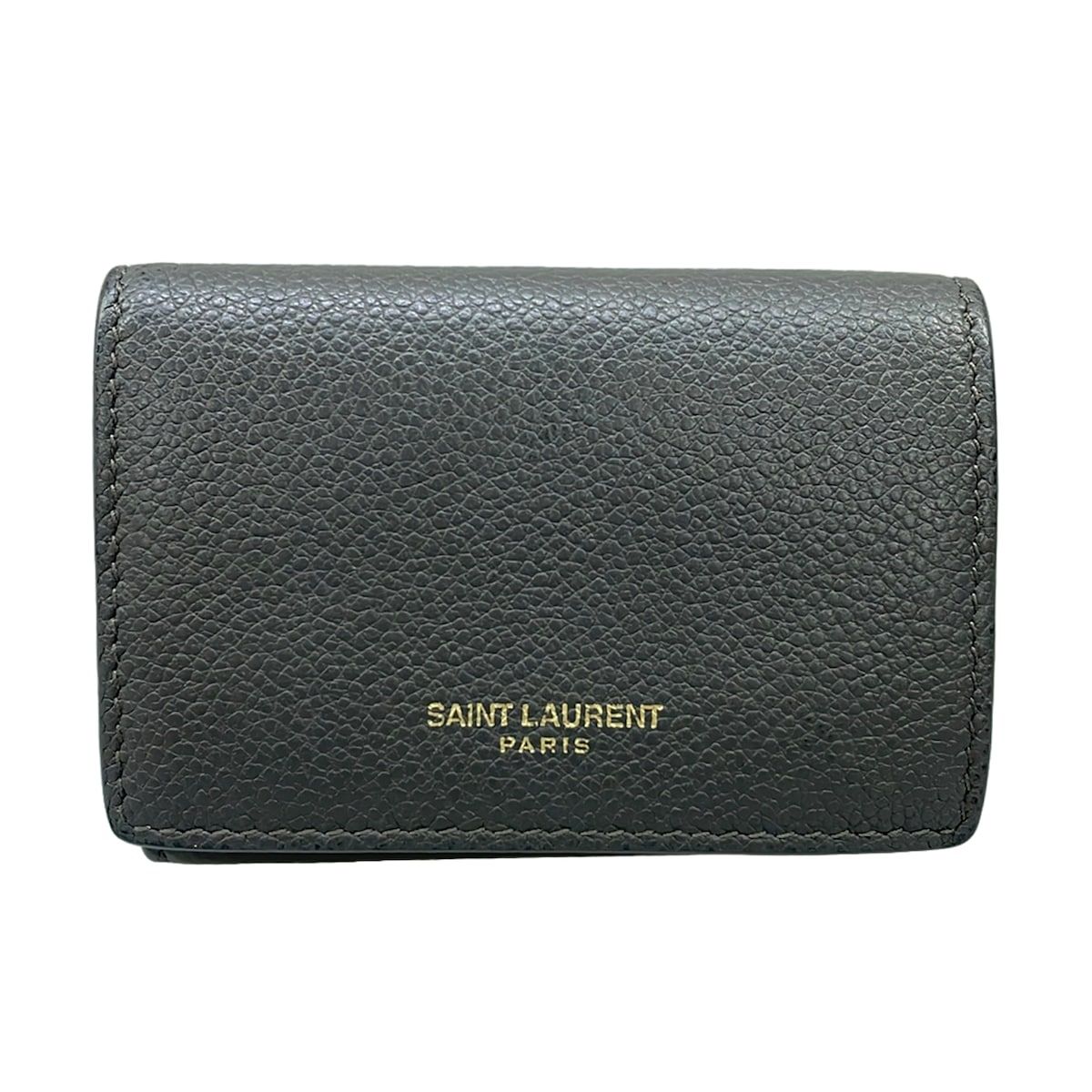 SAINT LAURENT PARIS(サンローランパリ) 3つ折り財布 - 651475 ダークグレー レザー