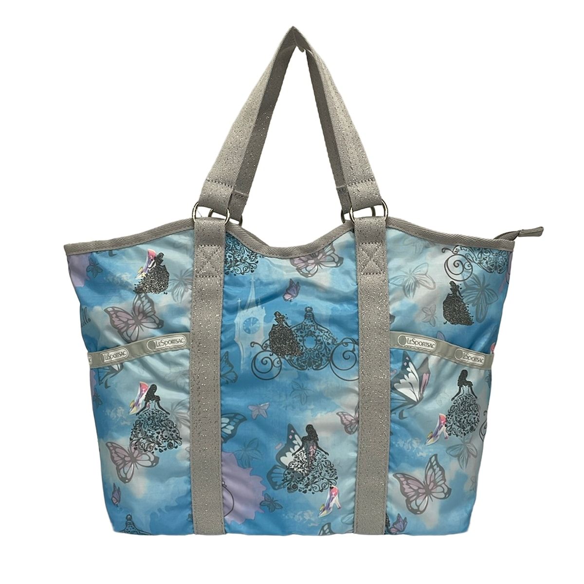 LESPORTSAC(レスポートサック) ハンドバッグ美品 - ライトブルー×パープル×マルチ Disney/シンデレラ