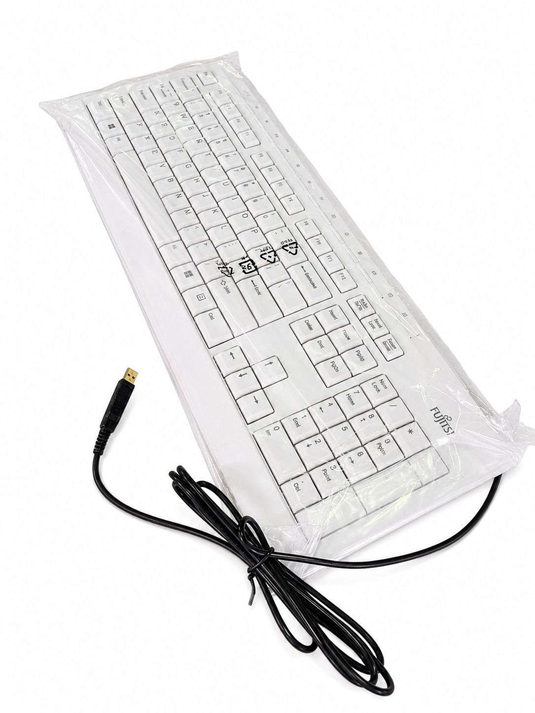 후지쯔 후지쯔 S26381-H522-A101 USB 유선 키보드 (가방에 미국 어레이 숫자 키패드 포함)