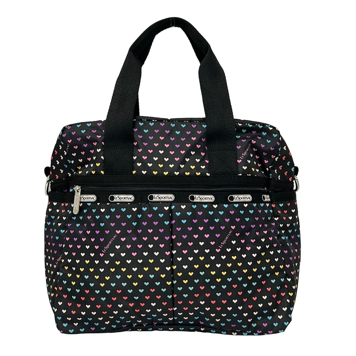 LESPORTSAC(レスポートサック) ハンドバッグ - 黒×ピンク×マルチ ハート