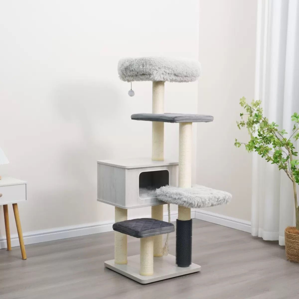 コストコ販売価格13,200円！　CATRY KASIO キャットツリー グレー 約135cm 6,160円