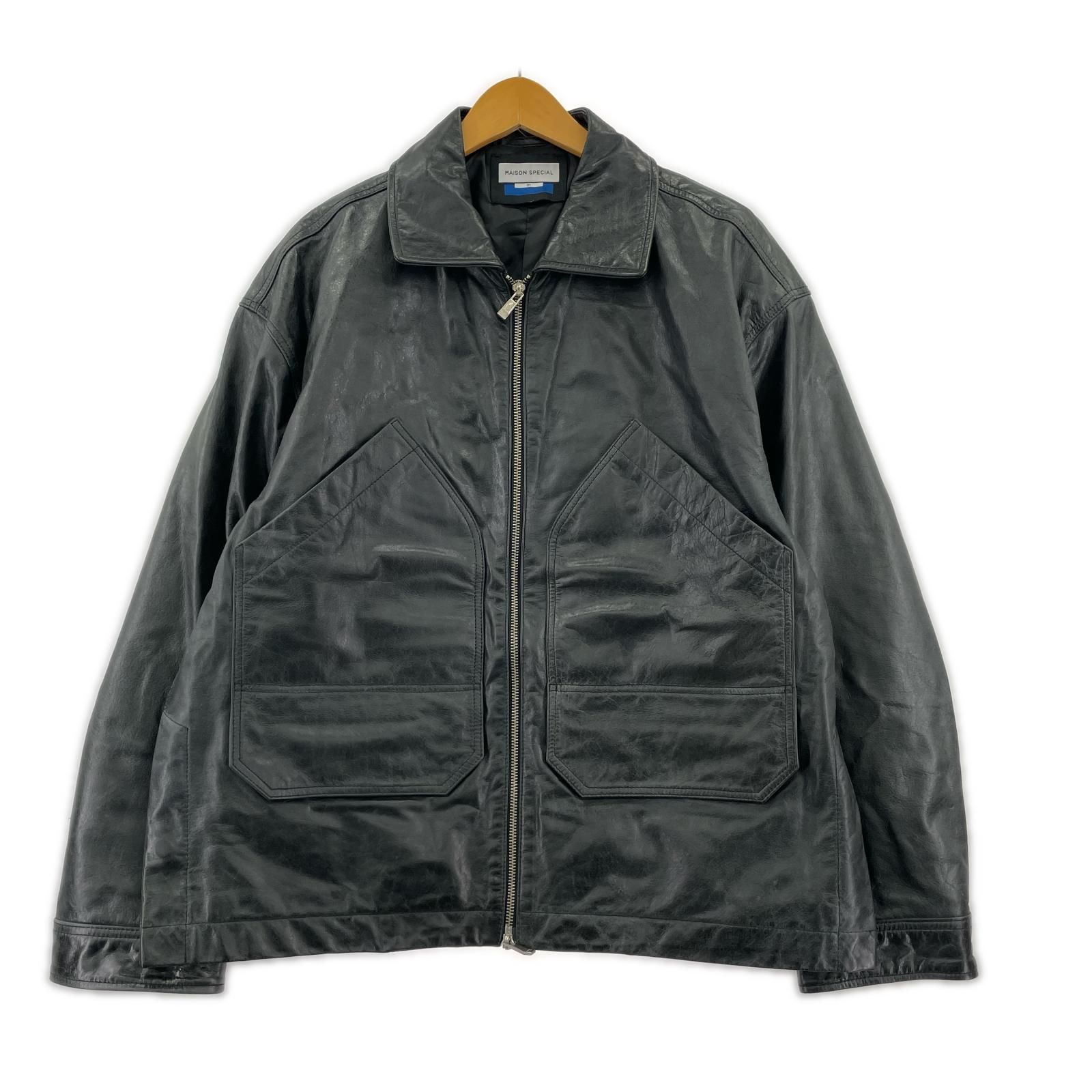 MAISON SPECIAL 23AW Buffalo Leather Single Riders Jacket 1