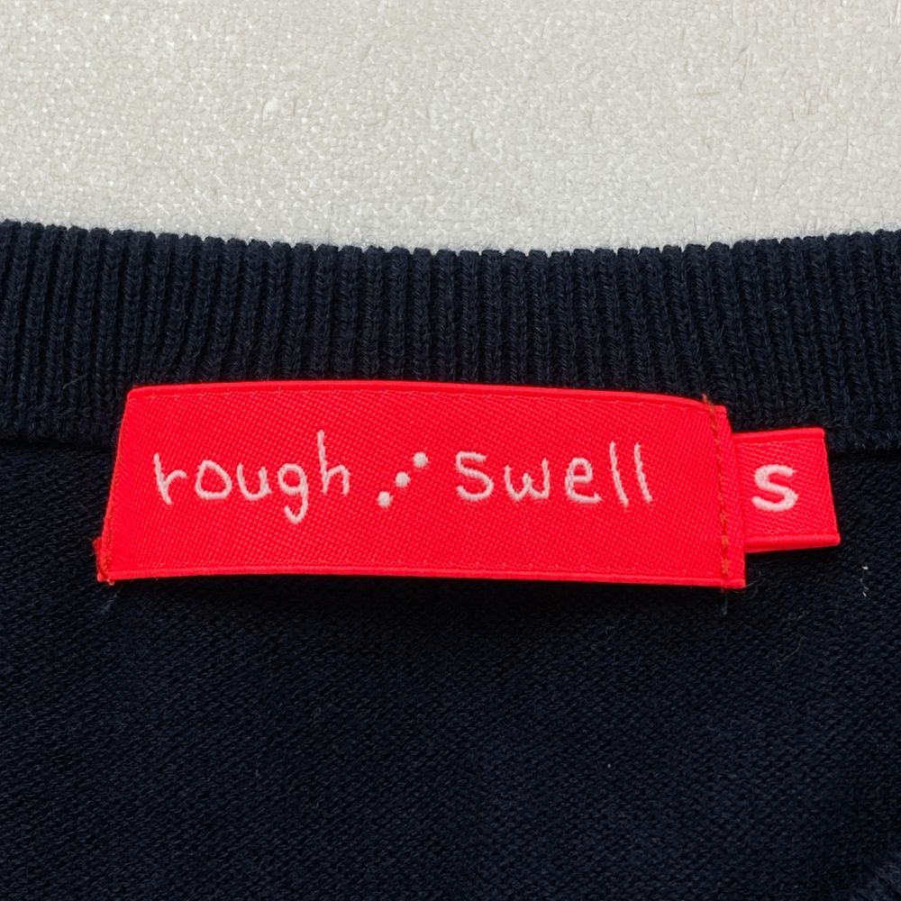 サイズ：S ROUGH&SWELL ラフアンドスウェル ロゴ刺繍入り ニットベスト