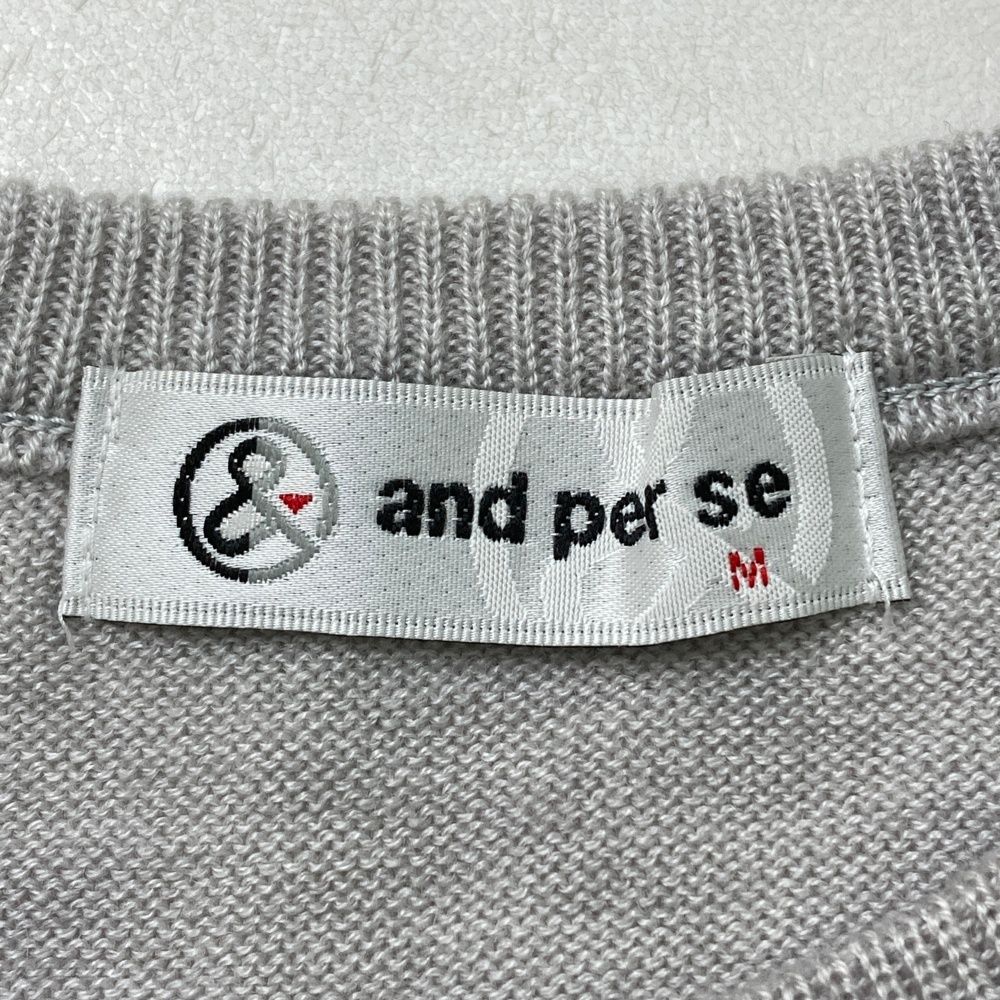 サイズ：M AND PER SE アンパスィ 半袖 ニットセーター カットソー