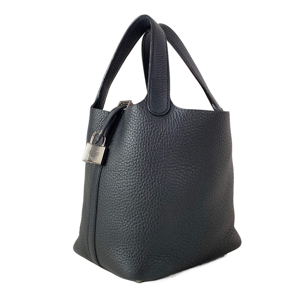 HERMES(エルメス) ハンドバッグ ピコタンロックPM 黒 シルバー金具