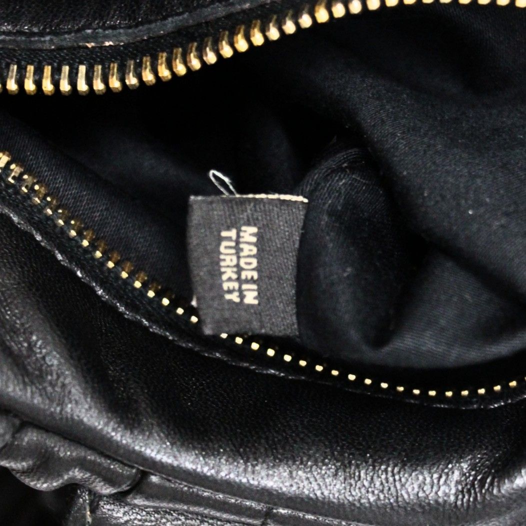 美品 miu miu マテラッセ ギャザー 2WAYバッグ ラム 黒 【75573