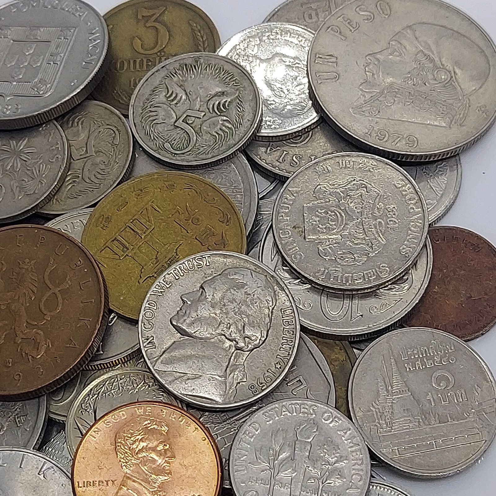 古銭　外国　　海外　外貨　旧硬貨　近代貨幣　まとめ　ヨーロッパ　銅貨　銭 外国コイン まとめて 約0.25kg(約250g) 海外硬貨 古銭 アメリカ