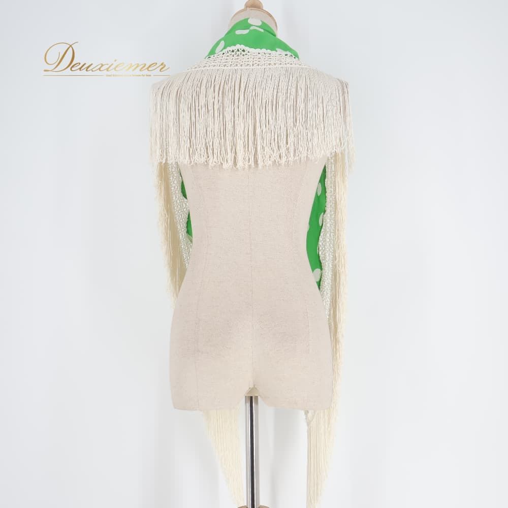 フラメンコ 衣装 シージョ ピキージョ グリーン系 ホワイト系 黄緑 白
