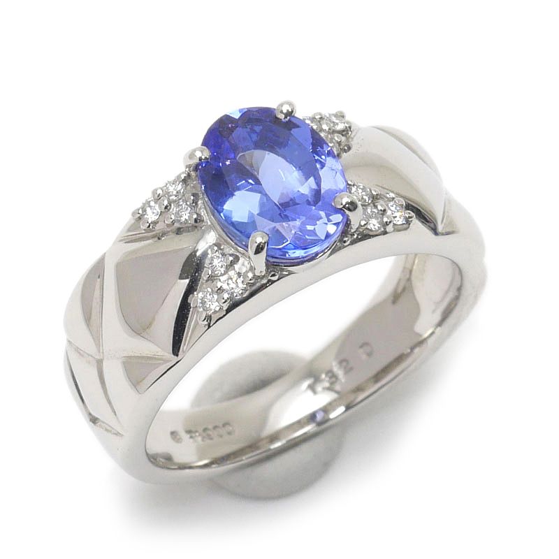 ミルフローラ タンザナイトダイヤリング 約11号 Pt900 タンザ1.32ct