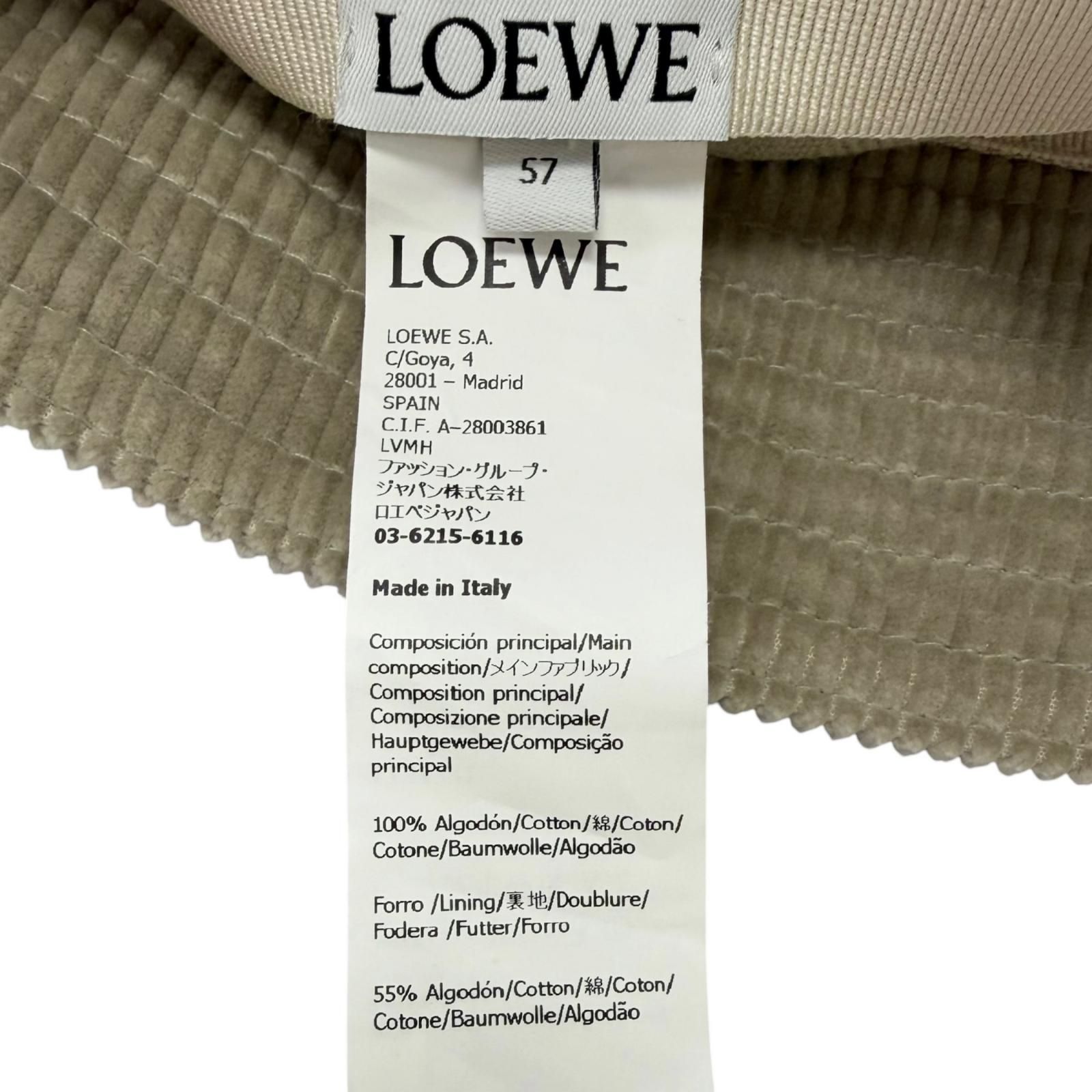 美品 ロエベ ハット アナグラム パッチ バケットハット ベージュ コーデュロイ 美品□LOEWE ロエベ K820HB1X65 コーデュロイ アナグラムパッチ