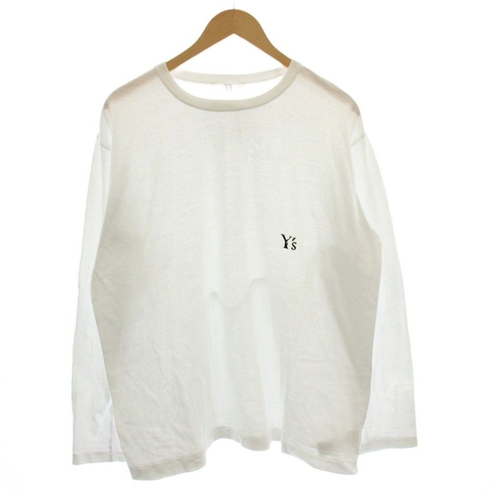 ワイズ Y's ヨウジヤマモト ロンT 長袖 Tシャツ カットソー ロゴ 4 白 ホワイト YK-T51-978 /☆G