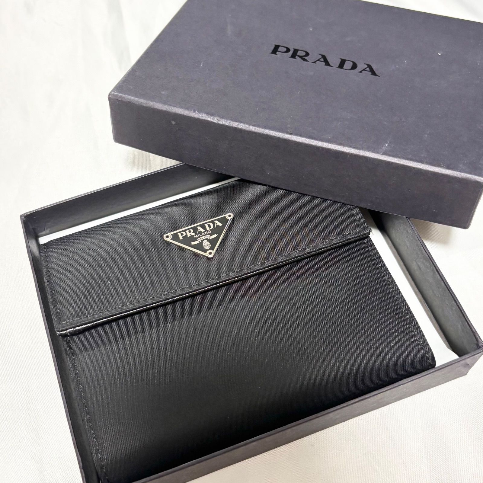 送料無料】PRADA/プラダ/三つ折り財布/ウォレット/サイフ/ブラック