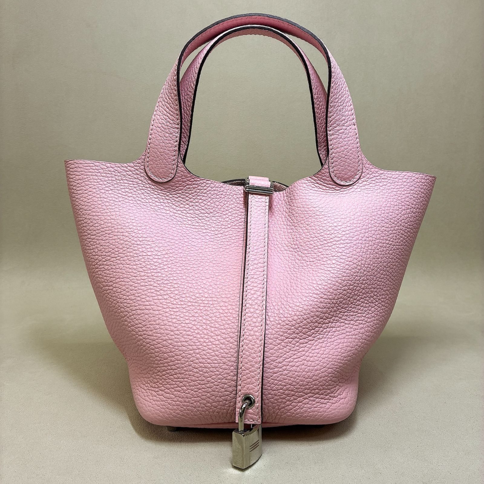 HERMES エルメス ピコタンロック18 PM モーブシルベスト トリヨンクレマンス シルバー金具 B刻印