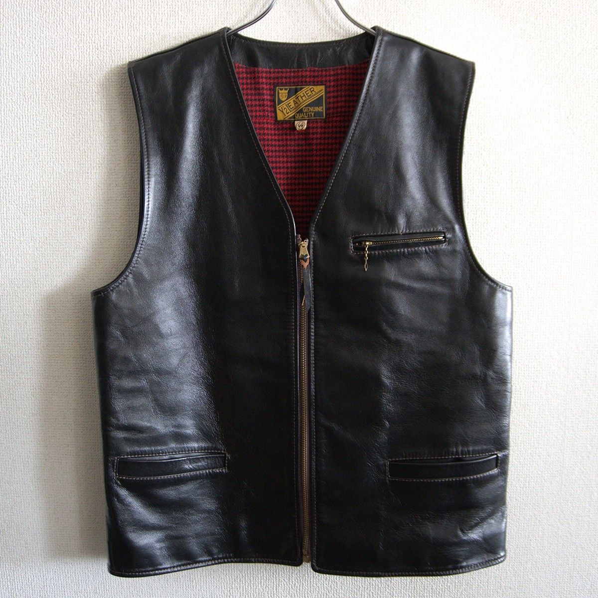 ビッグサイズ44】Y'2 LEATHER【ホースハイド レザーベスト】ブラック