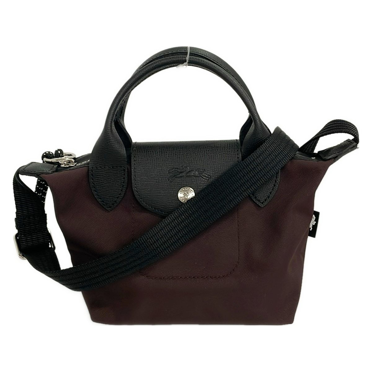 LONGCHAMP(ロンシャン) ショルダーバッグ美品 ル・プリアージュエナジー パープル×黒 ミニバッグ/2way レザー
