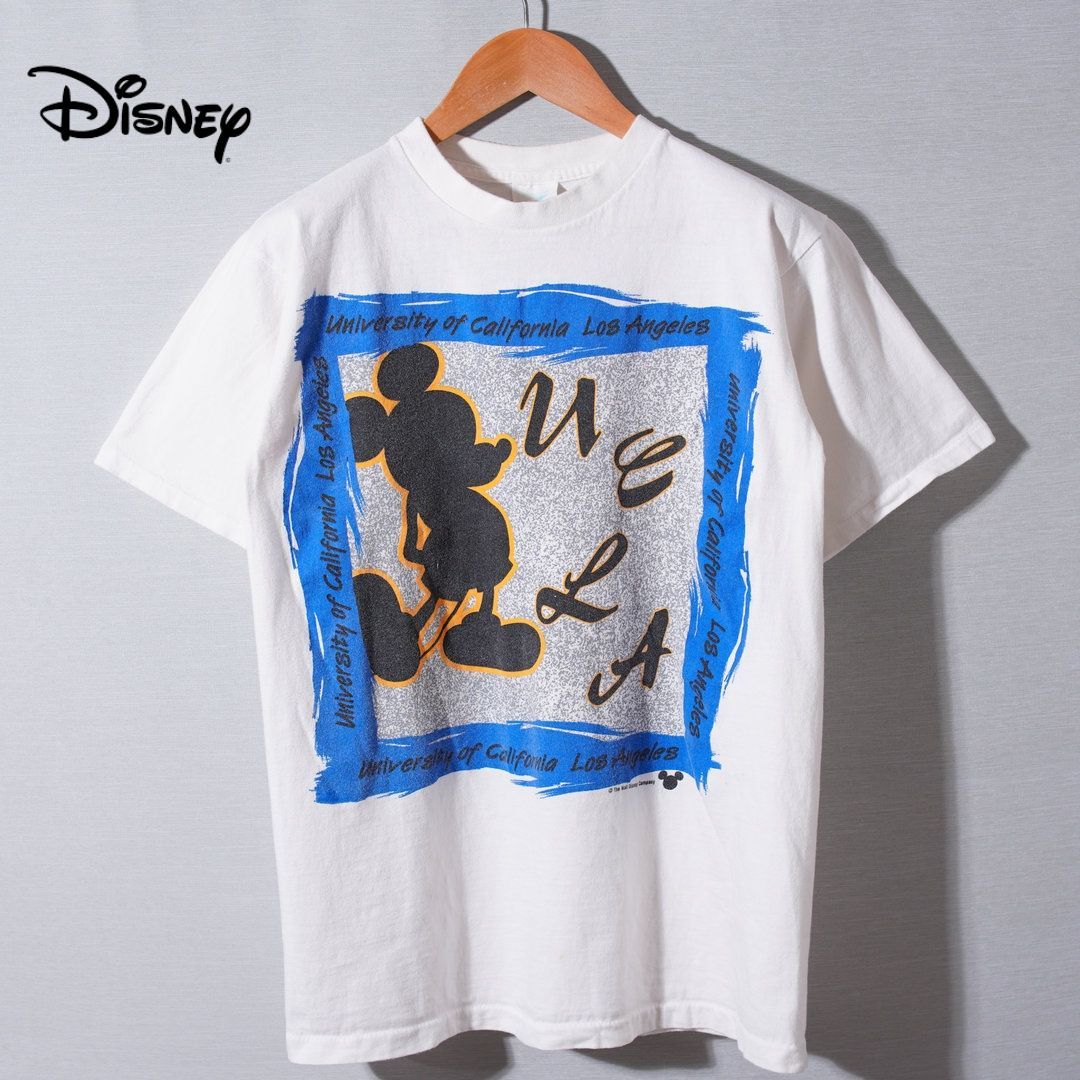 90s USA製 ディズニー Disney ミッキー MICKEY TシャツS ホワイト ユニ