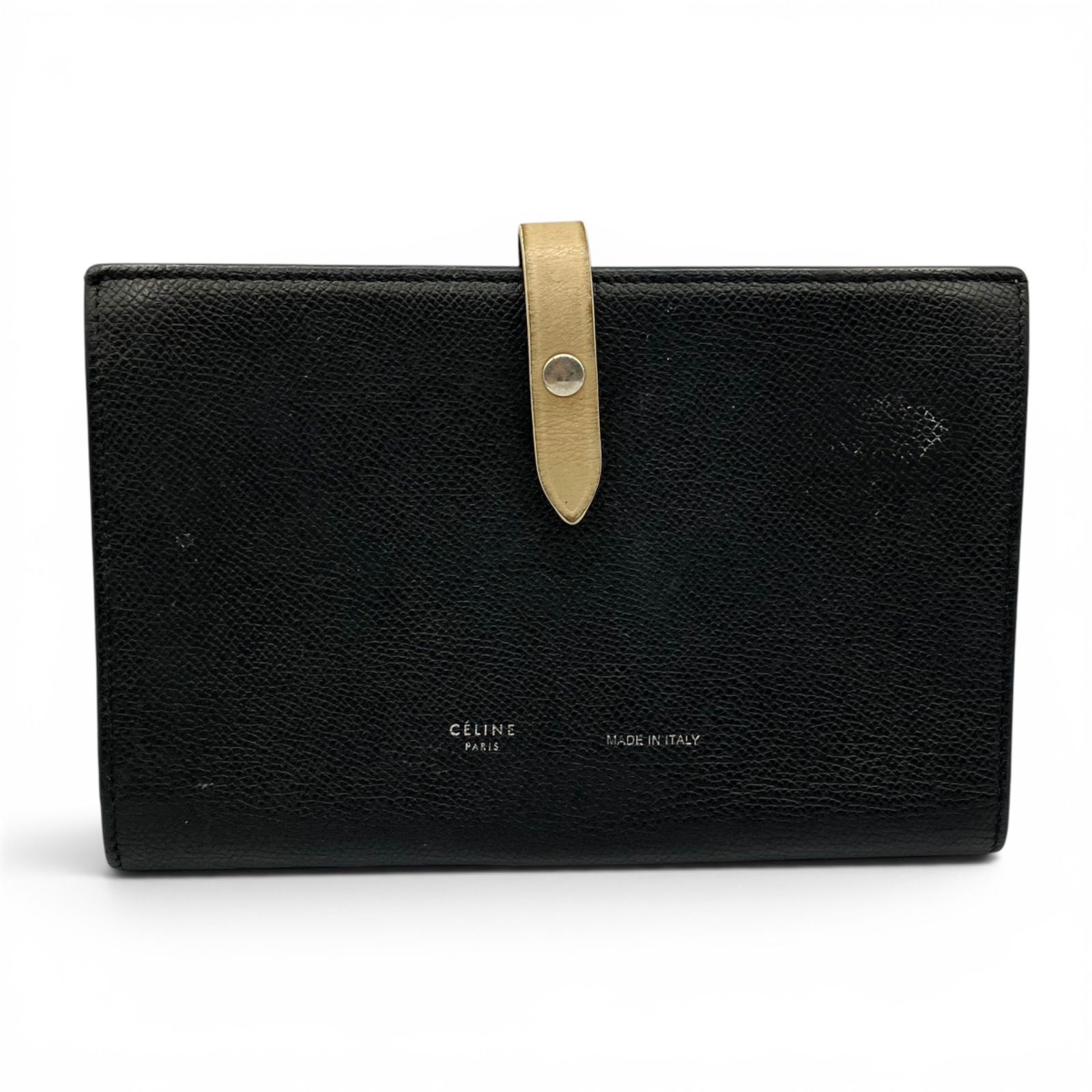 kz/7.18/8】CELINE セリーヌ ラージ ストラップウォレット 二つ折り長