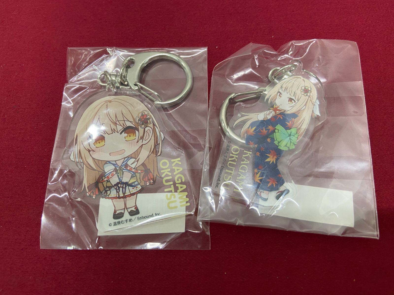 カメ】 温泉むすめ 奥津かがみ アクリルキーホルダー 缶バッジ セット