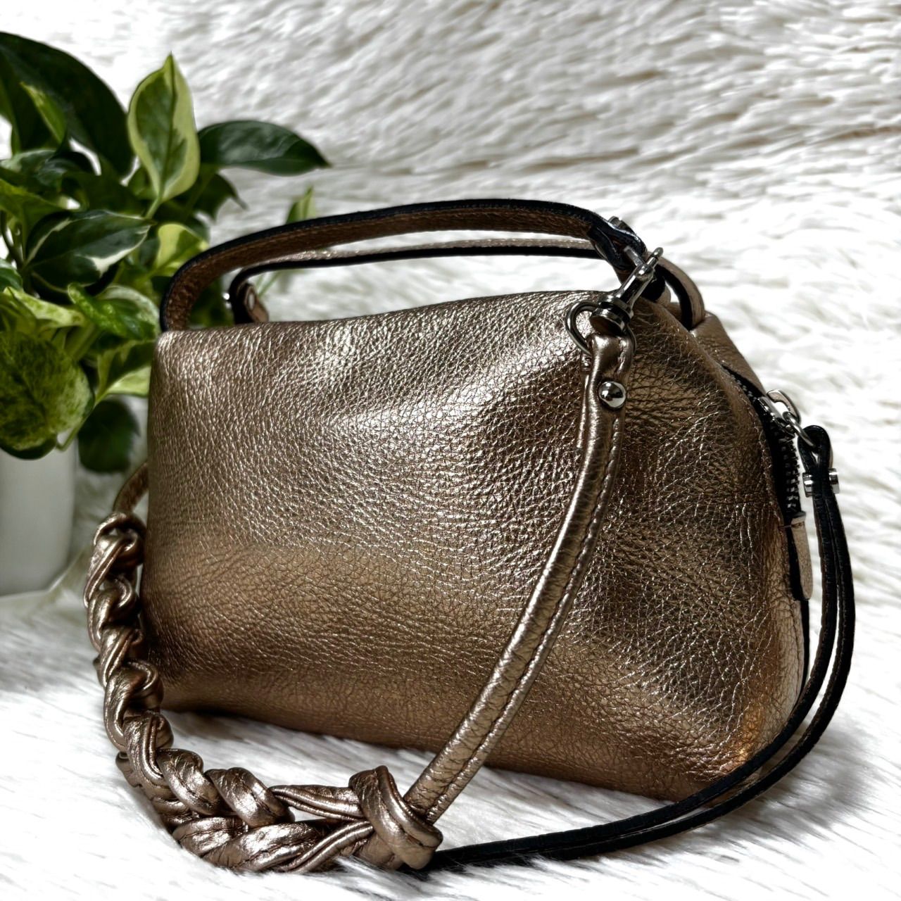 美品 GIANNI CHIARINI ジャンニキャリーニ 2way ショルダーバッグ 自立 