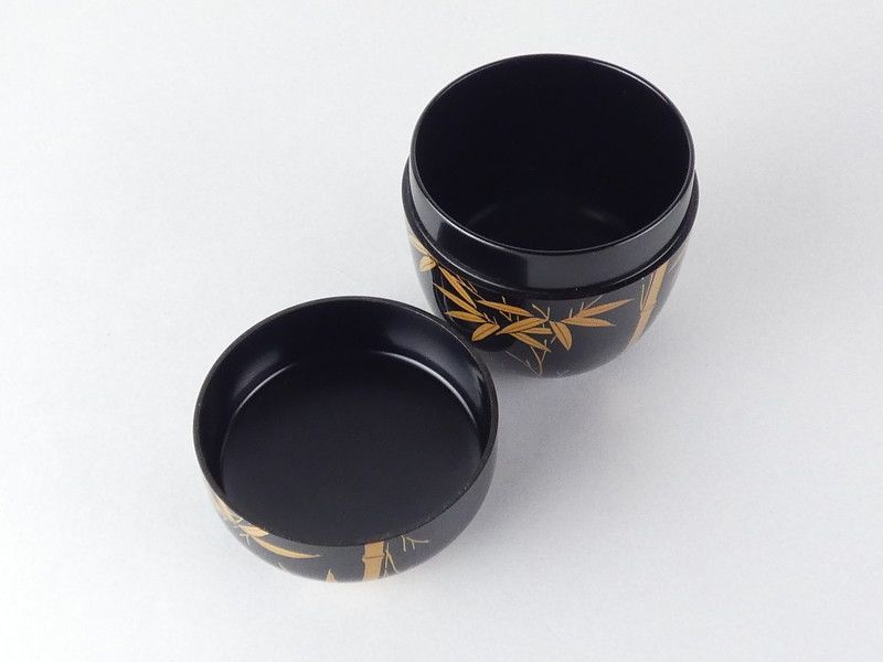 美品】輪島塗 黒棗 青峰 共箱付 輪島塗 藤八屋 竹 棗 共箱 保証品
