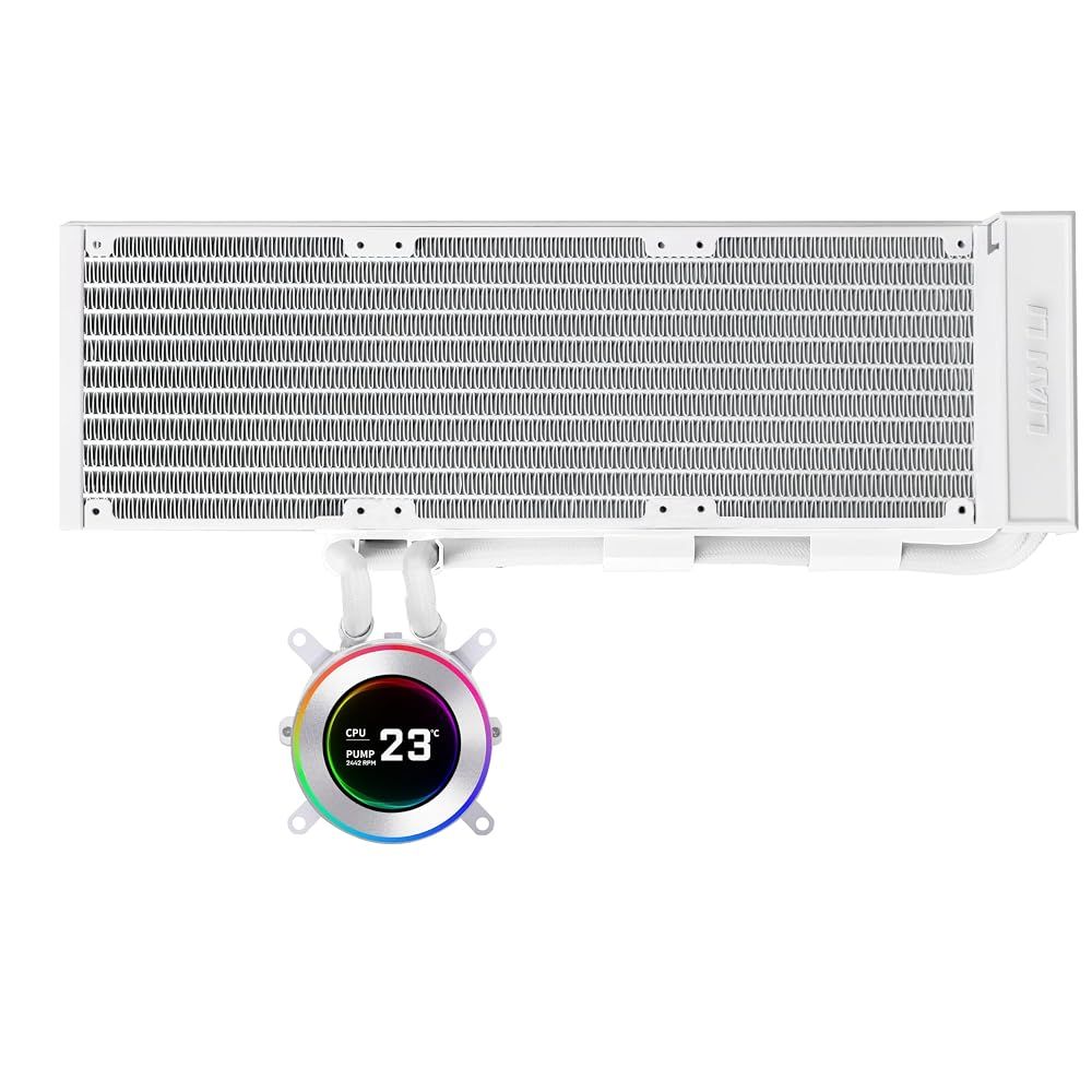 LIANLI 簡易水冷キット HydroShift II LCD-C 360N White 2.1インチ円型IPS LCDディスプレイ搭載 ファン無しモデル 日本正規代理店品
