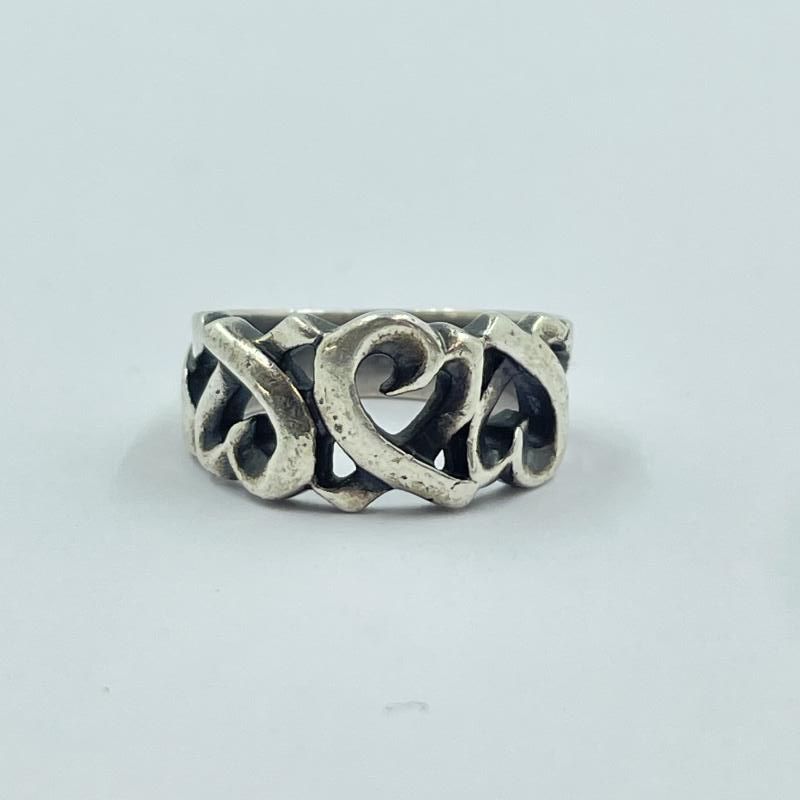 【中古】Tiffany＆Co. triple lovig heart ring 925 シルバー 8号相当　ティファニー[24]