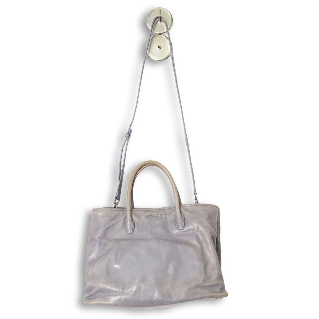 4294 MIU MIU ミュウミュウ レザー 2WAY トートバッグ ハンドバッグ
