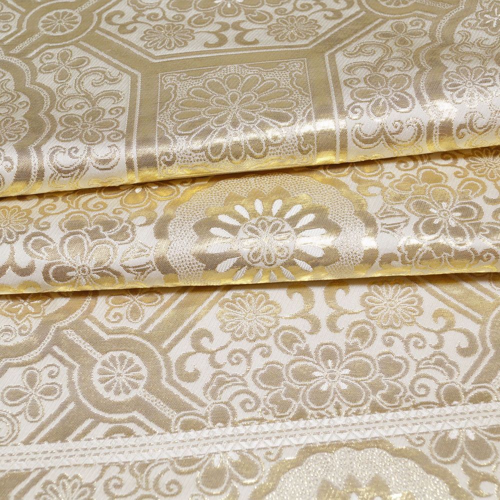 袋帯 西陣 服部織物 本金箔24K 手工芸 蜀甲錦文様 本金箔 金糸 【送料