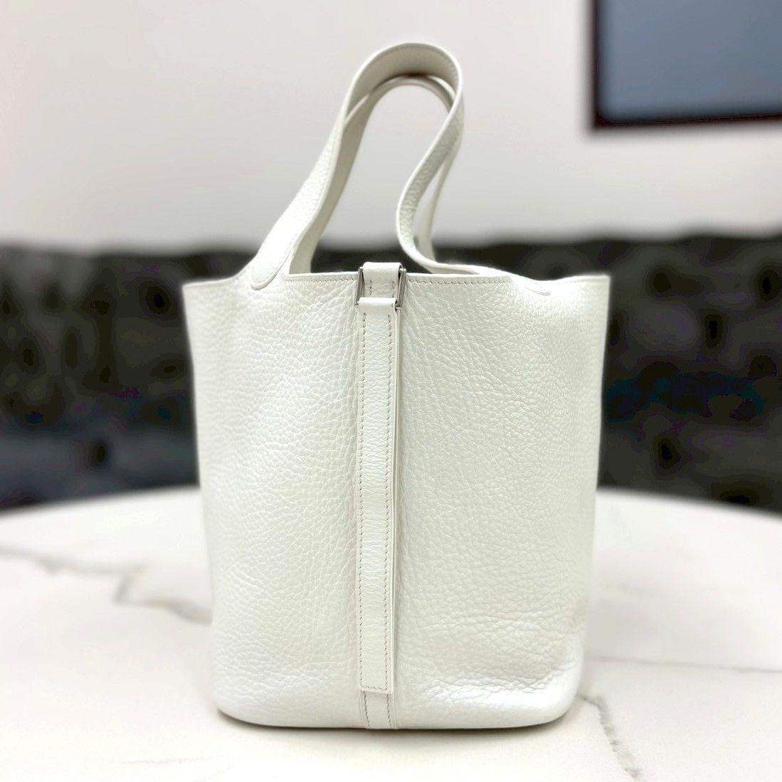エルメス　ピコタンMM　トリヨンクレマンス　白　ハンドバッグ　□J刻印 159,000円