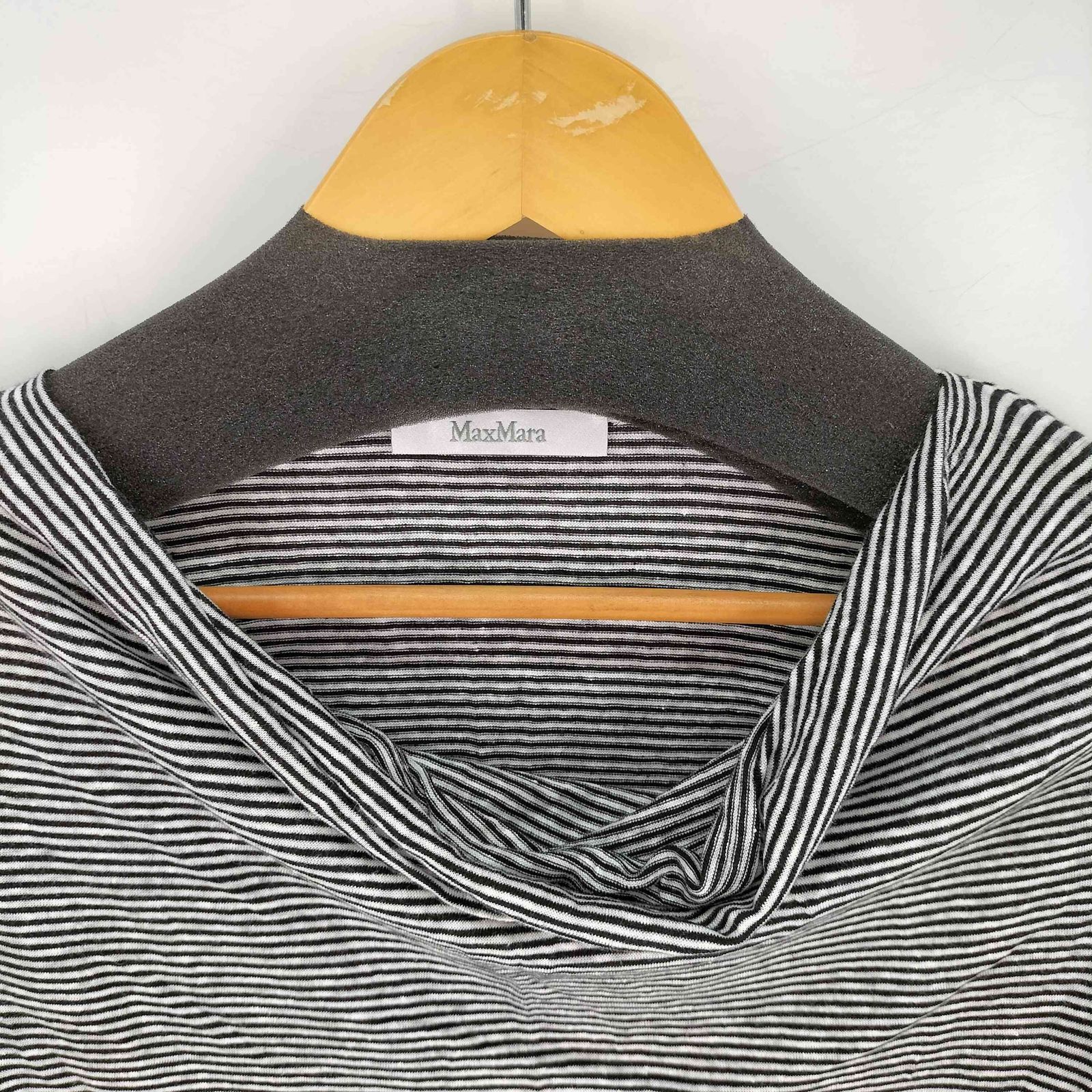 MaxMara白タグ リネン ジャケット アシンメトリー マックスマーラ MAX MARA 白タグ リネン混 ボーダーカットソー