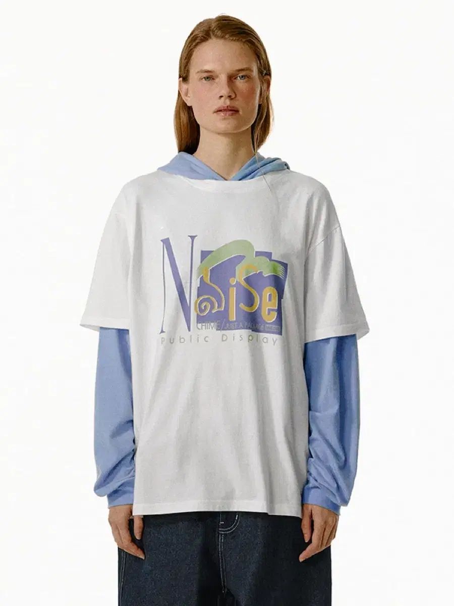 テケット Noise Layered Hooded Tee White ミディアム M サイズ