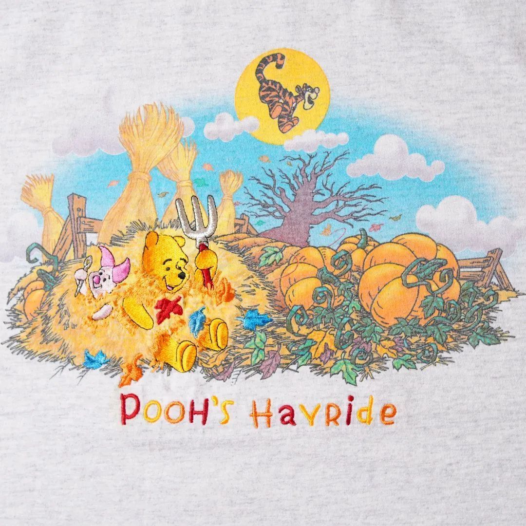 90s ディズニー Disney プーさん Pooh Tシャツ L 相当 グレー