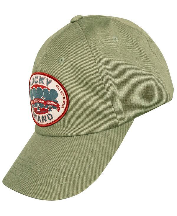 ラッキーブランド レディース アクセサリー 帽子 Lucky Brand Oval Clover Patch Trucker Hat Moss