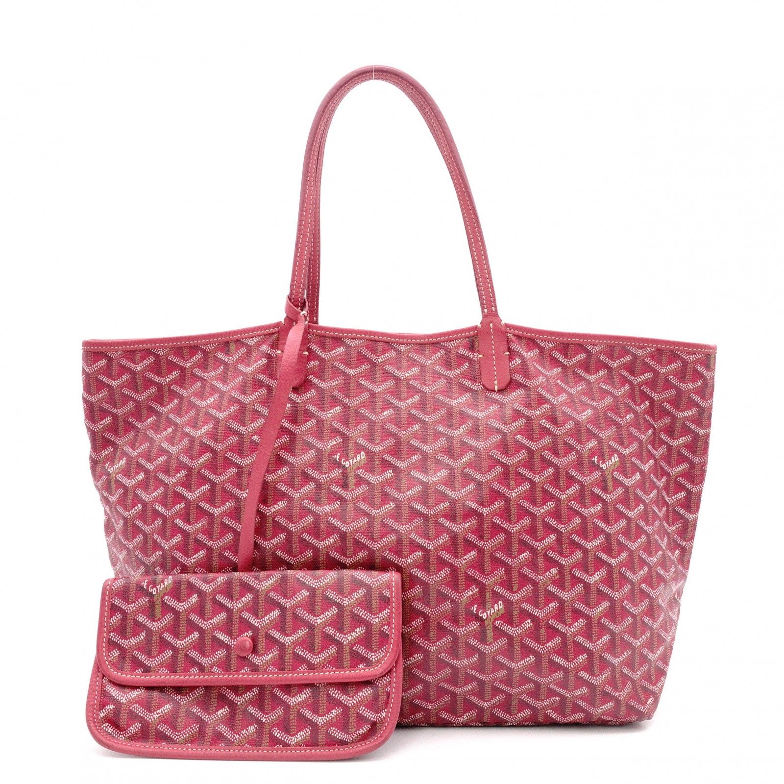 GOYARD ゴヤール サンルイ PM トートバッグ/PVC/レザー レッド系