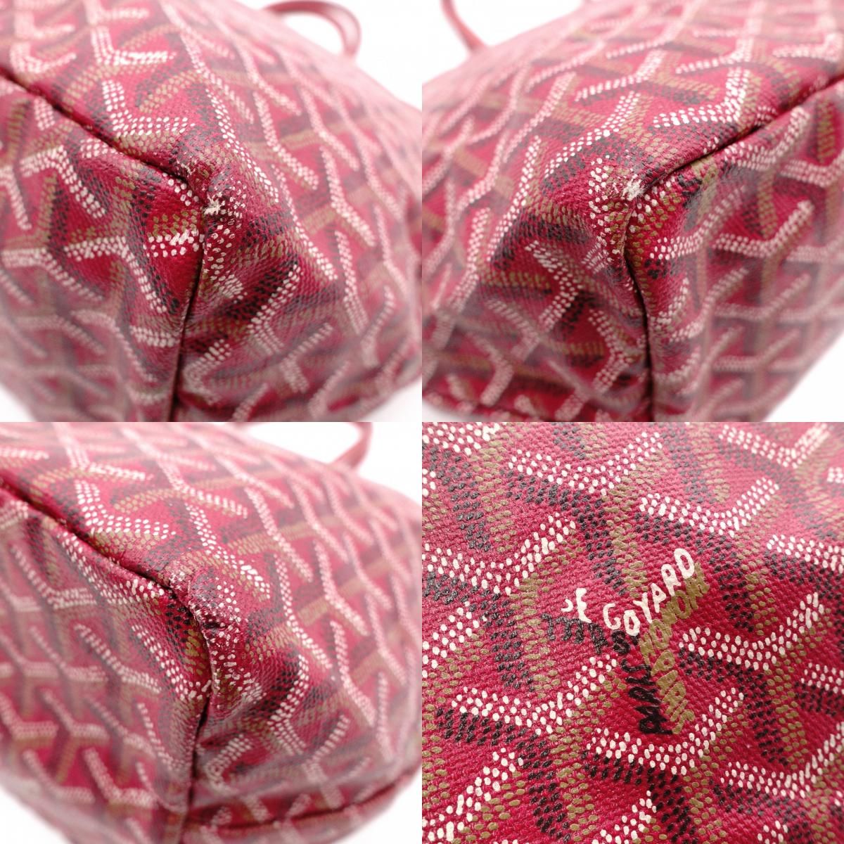 GOYARD ゴヤール サンルイ PM トートバッグ/PVC/レザー レッド系