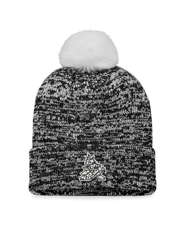 ファナティクス レディース アクセサリー 帽子 ニット Fanatics Womens Black Arizona Coyotes Glimmer Cuffed Knit Hat with Pom B