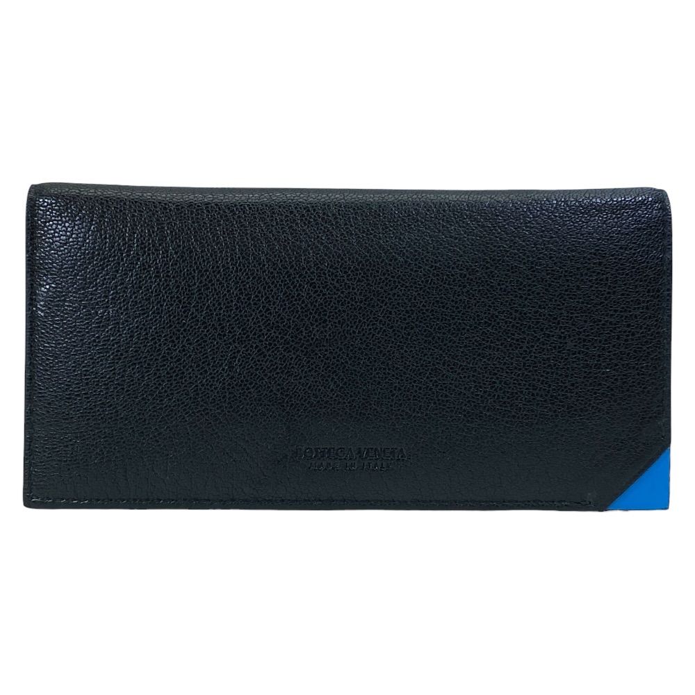 BOTTEGA VENETA ボッテガヴェネタ 二つ折り 長財布 ロングウォレット 629688 レザー ブラック ブルー 上品 洗練 定番 人気 実用 おしゃれ 普段使い