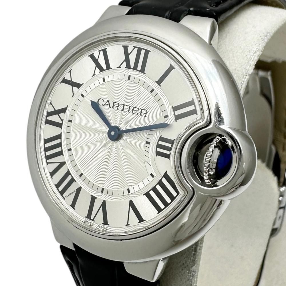 【CARTIER/カルティエ】W6920086 腕時計 ステンレススチール/レザー クオーツ シルバー文字盤/ブラックベルト レディース 【中古】【真子質店】【BL】