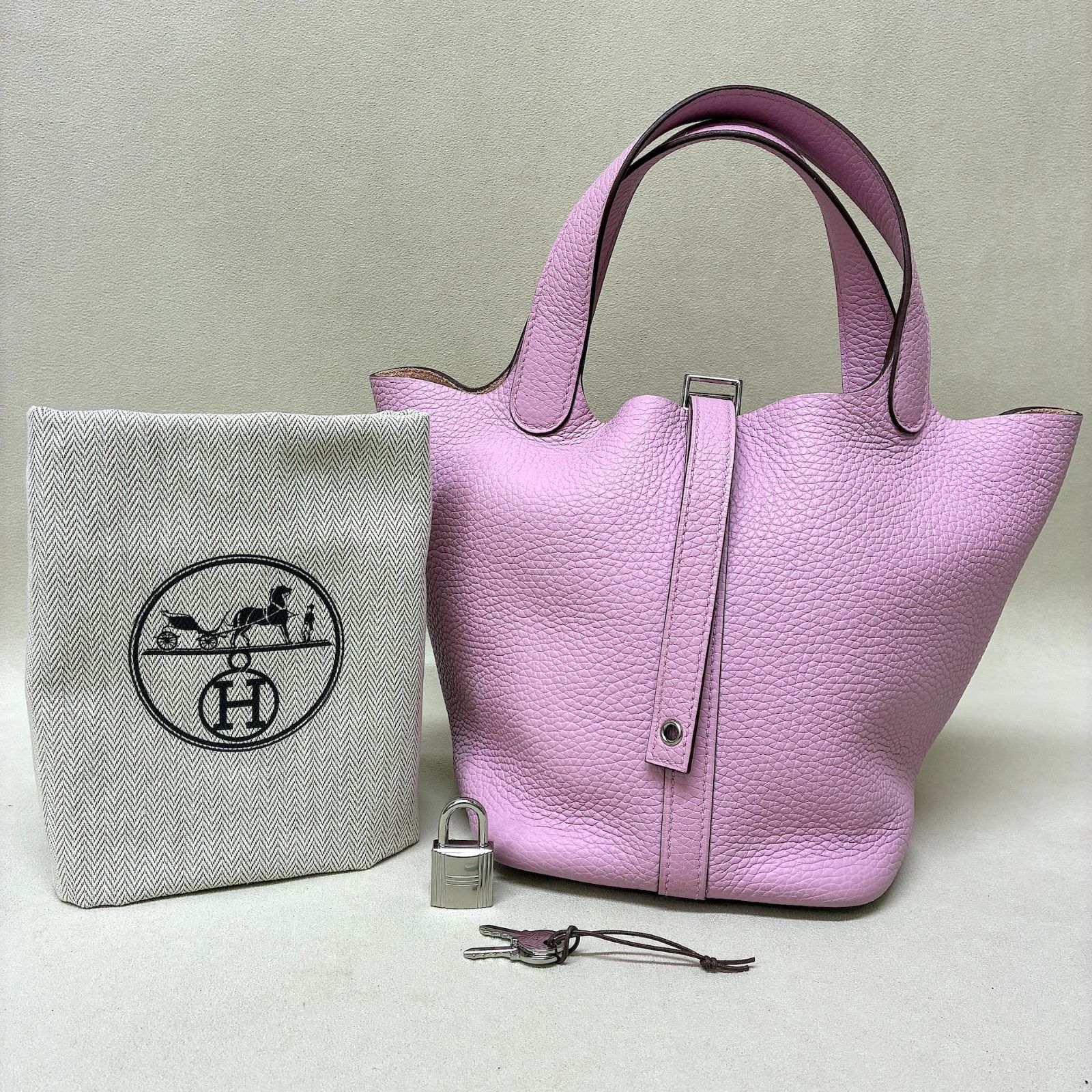 HERMES エルメス ピコタンロック18 PM モーヴシルベスト トリヨン 