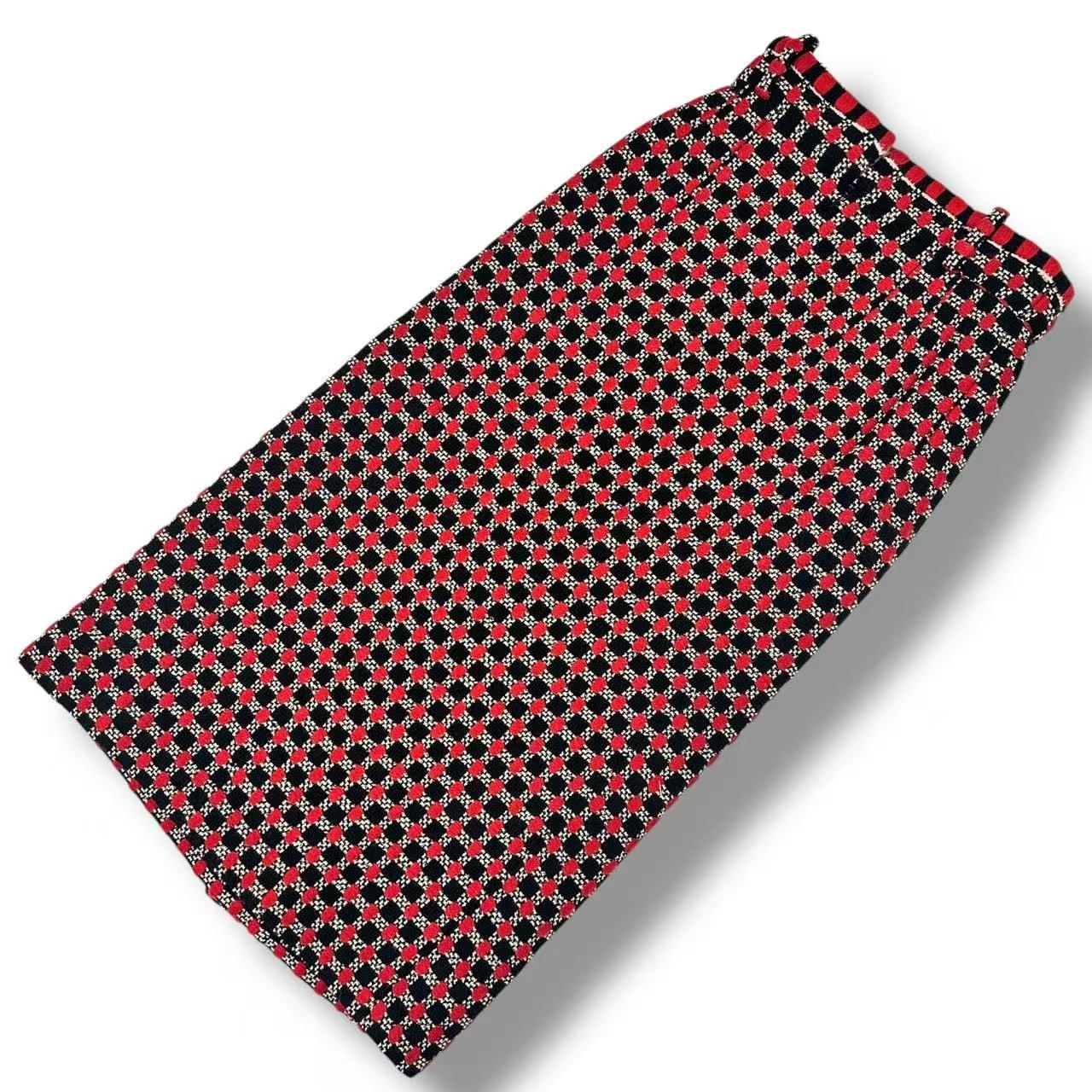 極美品 CHANEL シャネル ニット ボトムス ロングスカート チェック柄