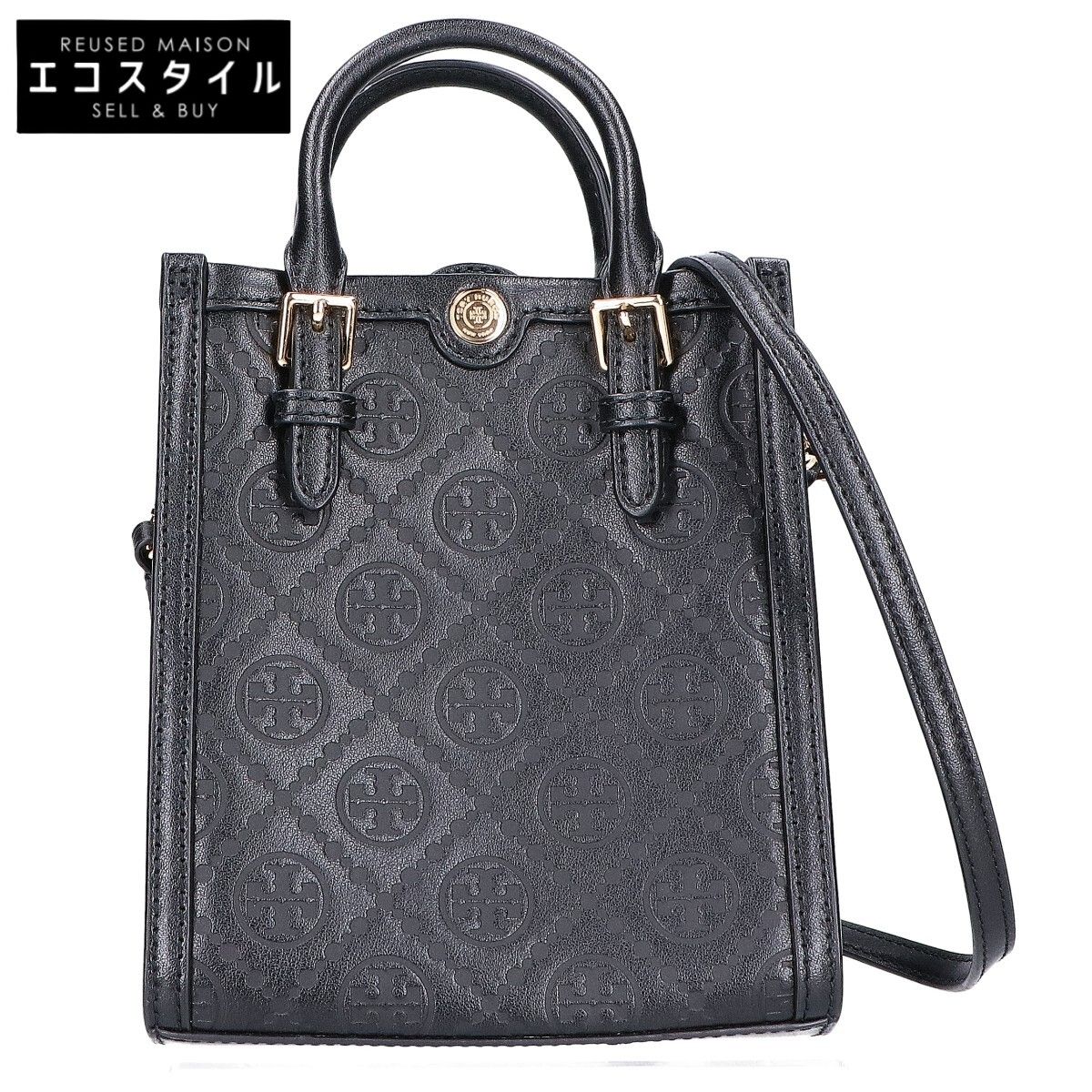 Tory Burch　トリーバーチ　【美品】Tモノグラム レザー スクエア 2WAYショルダー