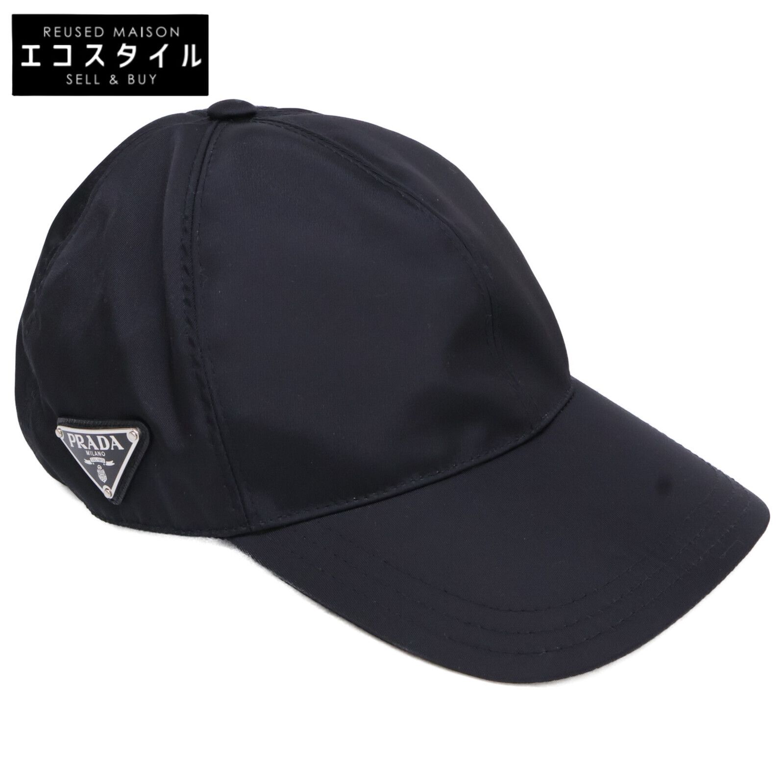 PRADA　プラダ　【美品】トライアングルプレート ナイロン ベースボールキャップ　L