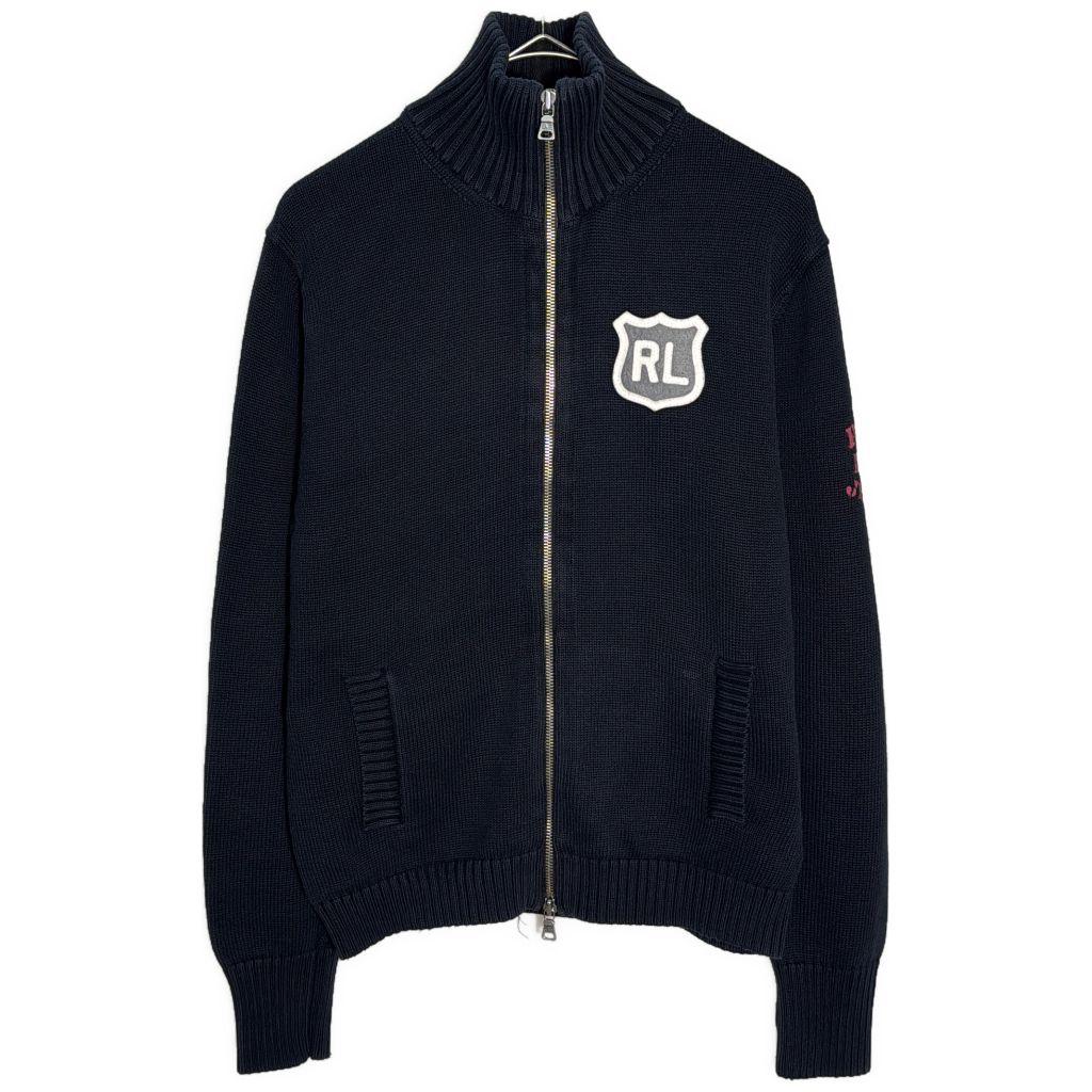 POLO JEANS ポロジーンズ ラルフローレン ドライバーズニットセーター ネイビー(メンズ S)中古 古着 Y6326