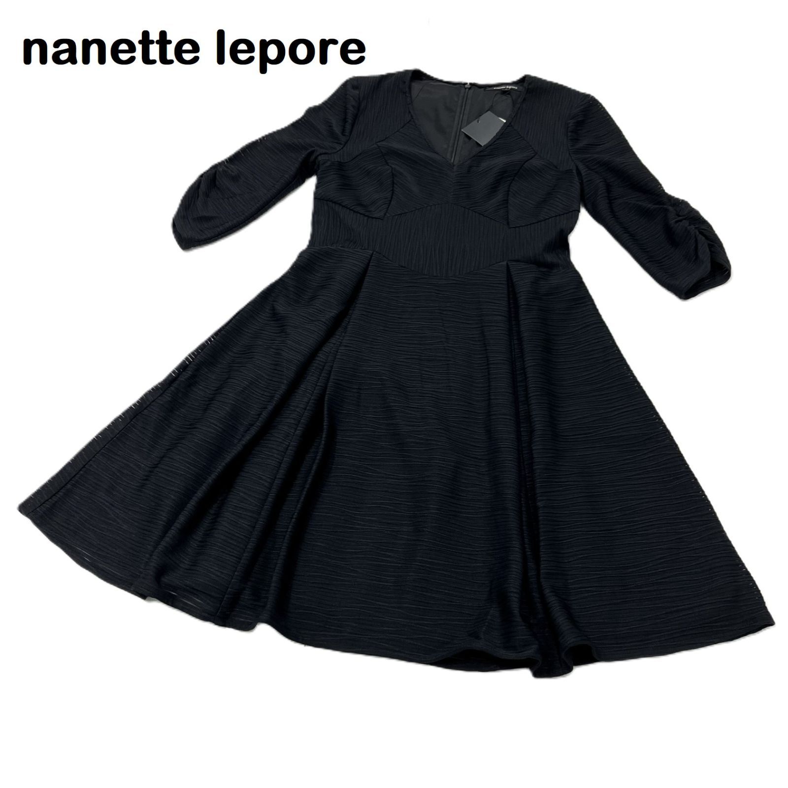 nanetto lepore/ナネットレポー】フレアワンピース Vネック ブイネック 