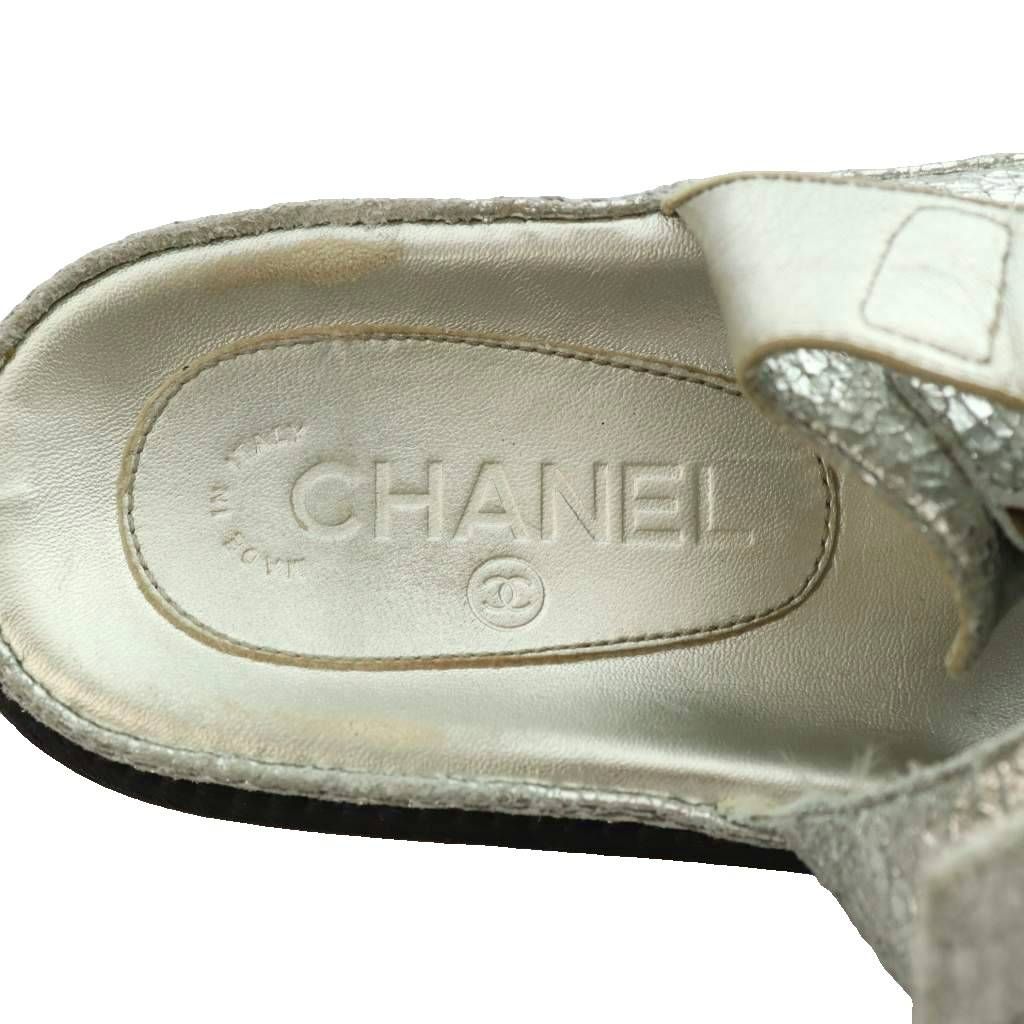 sahara　シャネル　ストラップシューズ　36.5 シャネル CHANEL グリッター サンダル ストラップ ココマーク 36.5
