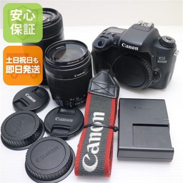 美品 EOS 8000D ダブルズームキット ブラック 即日発送 一眼レフ Canon 本体 土日祝発送OK