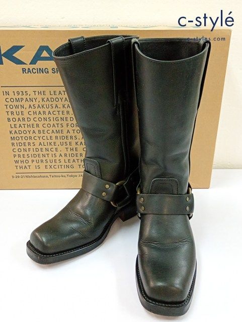 [人気] KADOYA カドヤ ハーネスブーツ 23・1/2 ブラック HARNESS BOOTS レディース | ★ E619